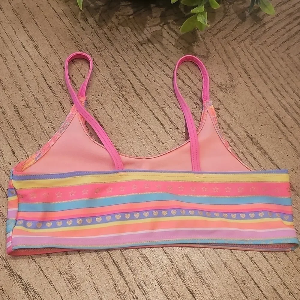 H&M Stripped Pink and Blue Bikini Top Size 6-8Y